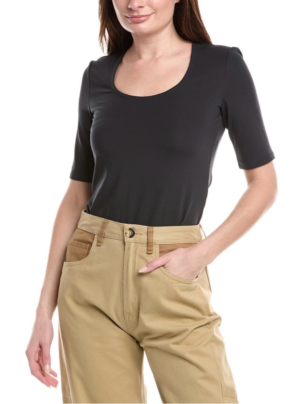 RAG & BONE Jackie Black Scoopneck Tee Size Small